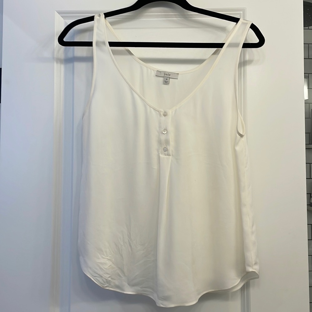 Joie white silk tank blouse size medium